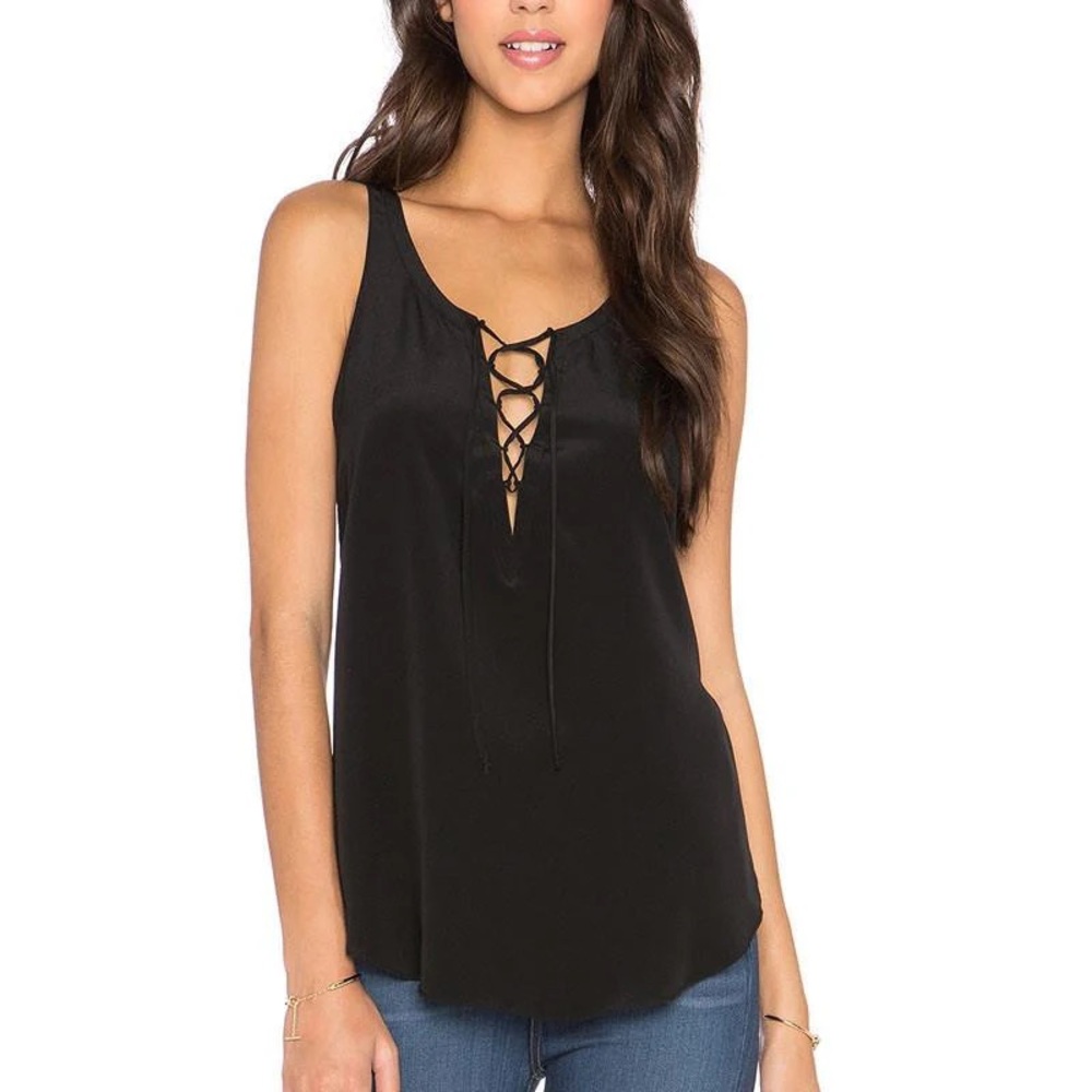 JAYGODFREY Elegant Black Lace-Up Tank 8